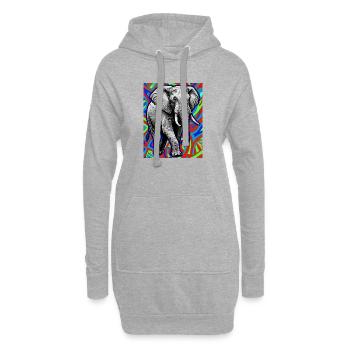 Elefant - Hoodie-Kleid - Grau meliert - Vorne