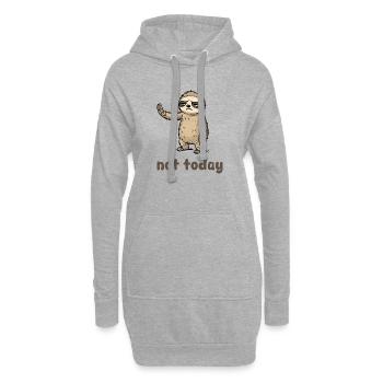 Müdes Faultier mit Spruch - Hoodie-Kleid - Grau meliert - Vorne
