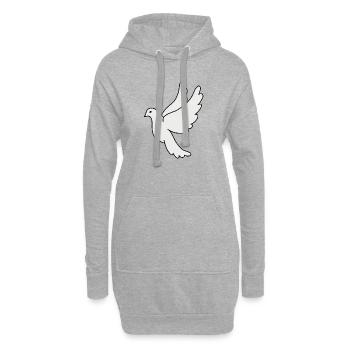 Weiße Taube Silhouette - Hoodie-Kleid - Grau meliert - Vorne