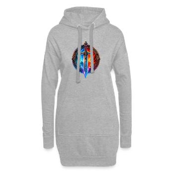 Épée du Dragon de Glace de Feu - Sweat-shirt à capuche long Femme - gris chiné - Devant