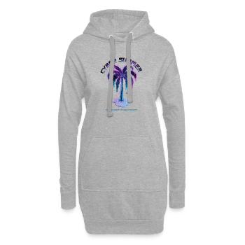 Cyber Summer Palm Melting - Sweat-shirt à capuche long Femme - gris chiné - Devant