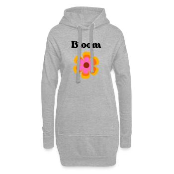 Cercle de fleurs rétro Rose Orange Bloom - Sweat-shirt à capuche long Femme - gris chiné - Devant
