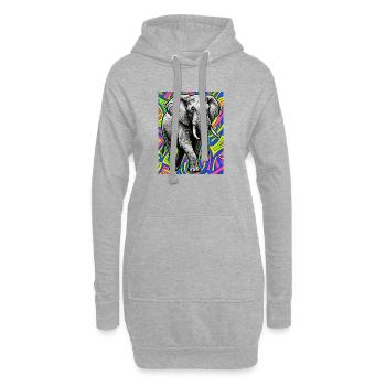 Elefant - Hoodie-Kleid - Grau meliert - Vorne
