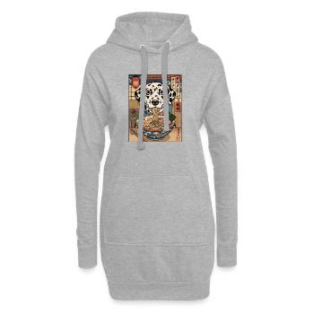Dalmatian Ramen Izakaya - Hoodie Dress - heather grey - Front