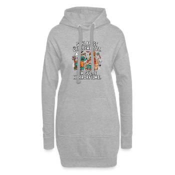 Schlaf ist überbewertet Horror Filme - Hoodie-Kleid - Grau meliert - Vorne