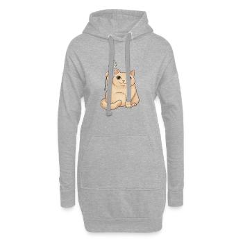 Chat adorable avec du pissenlit - Sweat-shirt à capuche long Femme - gris chiné - Devant