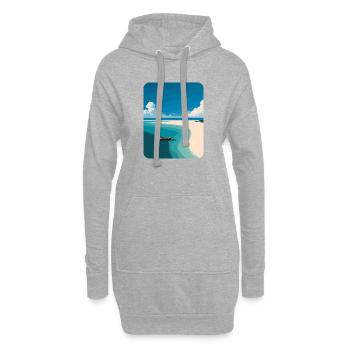 Strand Meer Palmen - Hoodie-Kleid - Grau meliert - Vorne