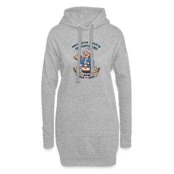 Schwäbische Maultaschen-Expertin im Ruhestand - Hoodie-Kleid - Grau meliert - Vorne