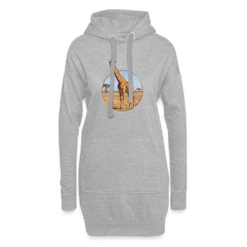 T-Shirt-Design „Giraffe“ - Hoodie-Kleid - Grau meliert - Vorne
