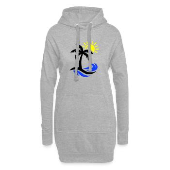 Palme Strand Ozean - Hoodie-Kleid - Grau meliert - Vorne