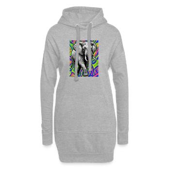 Elefant - Hoodie-Kleid - Grau meliert - Vorne