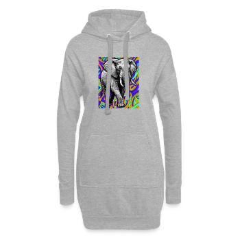 Elefant - Hoodie-Kleid - Grau meliert - Vorne