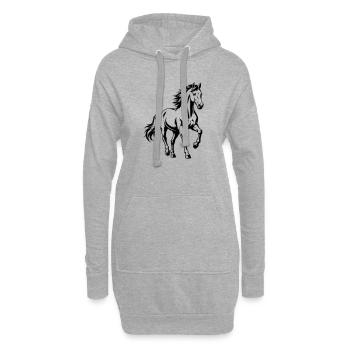 cheval - Sweat-shirt à capuche long Femme - gris chiné - Devant