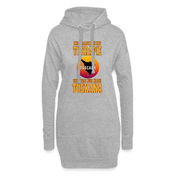 Ich brauche keine Therapie ich muss nach Toskana - Hoodie-Kleid - Grau meliert - Vorne