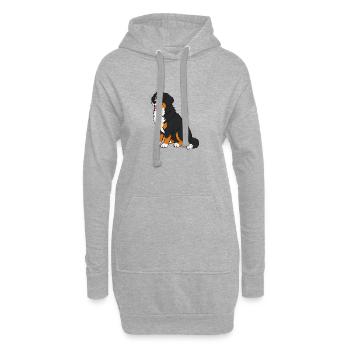 Chien Saint Bernard joyeux dans un style cartoon - Sweat-shirt à capuche long Femme - gris chiné - Devant