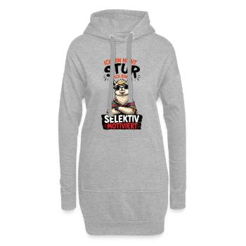 Selektiv Motiviert Lama Shirt - Hoodie-Kleid - Grau meliert - Vorne