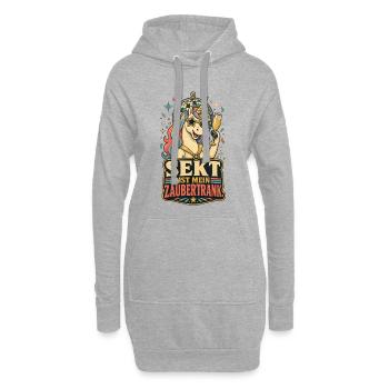 Sekt ist mein Zaubertrank Einhorn Shirt - Hoodie-Kleid - Grau meliert - Vorne