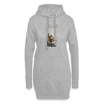Pause Café - Monde en Attente - Sweat-shirt à capuche long Femme - gris chiné - Devant