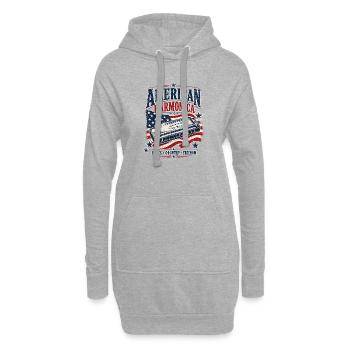 Instrument : Harmonica, musique country, harmonica - Sweat-shirt à capuche long Femme - gris chiné - Devant