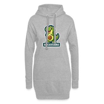 Niedlicher Avocadosaurus Dinosaurier T-Rex - Hoodie-Kleid - Grau meliert - Vorne