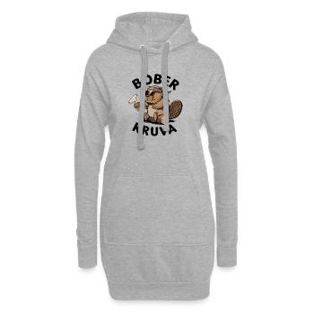 Bober der bieber - Hoodie-Kleid - Grau meliert - Vorne