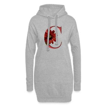 Alphabet, lettre C, Échinacée - Sweat-shirt à capuche long Femme - gris chiné - Devant