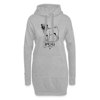 Carlin Maman Chien Carlin Carlin Wilsigns - Sweat-shirt à capuche long Femme - gris chiné - Devant