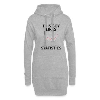Boy Likes Statistiques Analyste de données Science - Sweat-shirt à capuche long Femme - gris chiné - Devant