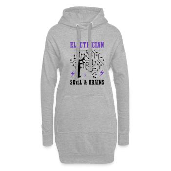 Compétences d'électricien Electro Hobby Craftsman - Sweat-shirt à capuche long Femme - gris chiné - Devant