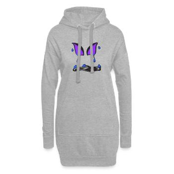 Résumé d’un visage v2 00 - Sweat-shirt à capuche long Femme - gris chiné - Devant