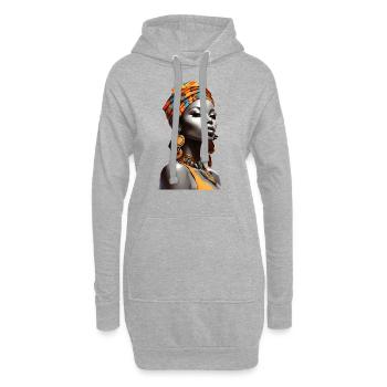 Afro Kulturelle Eleganz - Hoodie-Kleid - Grau meliert - Vorne