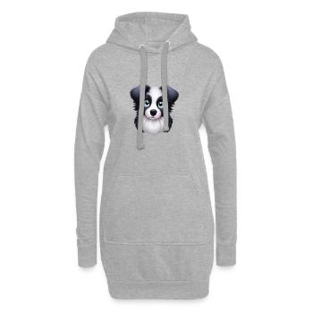Portrait artistique de Border Collie - Sweat-shirt à capuche long Femme - gris chiné - Devant