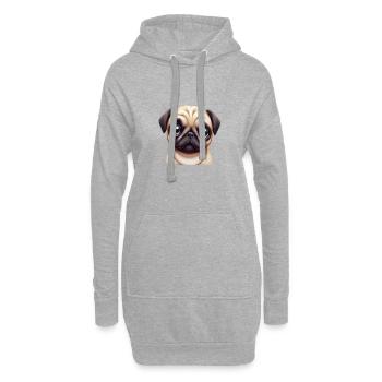 Mopszucht Kunst - Hoodie-Kleid - Grau meliert - Vorne