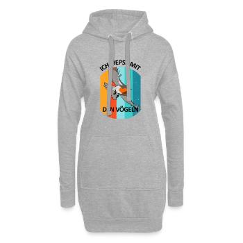 Vogelbeobachtung Vögel Beobachten Birding Vogel - Hoodie-Kleid - Grau meliert - Vorne