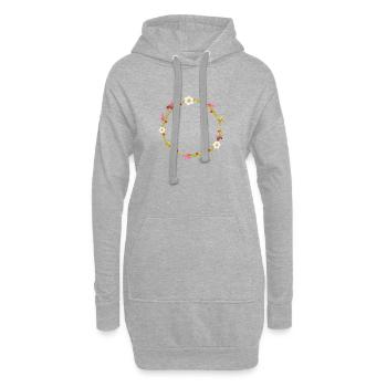 Spring wreath - Hoodie Dress - heather grey - Front