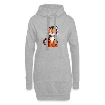 Tigre Cadeau Tigre Costume Mignon Cool - Sweat-shirt à capuche long Femme - gris chiné - Devant