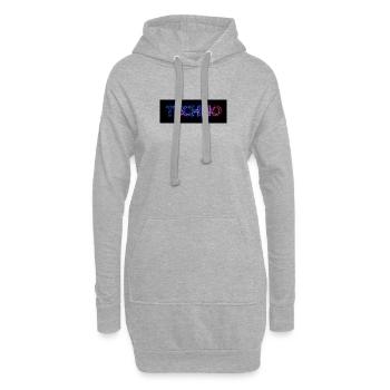 Texte de bug techno néon - Sweat-shirt à capuche long Femme - gris chiné - Devant