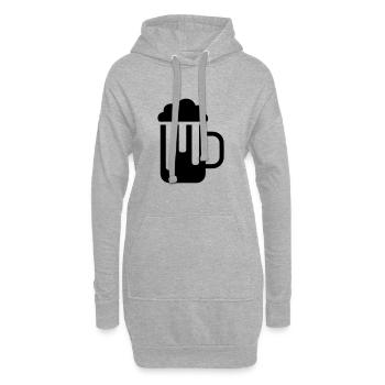 Verre à bière - Sweat-shirt à capuche long Femme - gris chiné - Devant