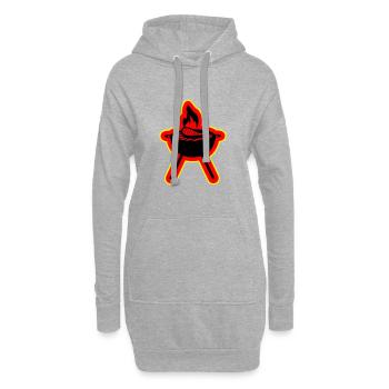 Steak grillé - Sweat-shirt à capuche long Femme - gris chiné - Devant