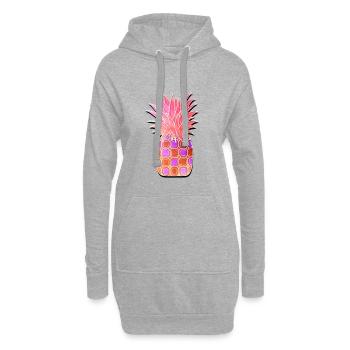 Ananas fruit exotique cadeau fruits alimentation - Sweat-shirt à capuche long Femme - gris chiné - Devant