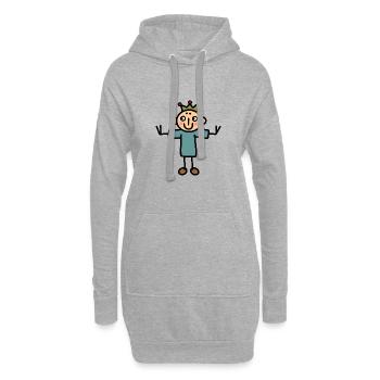 Petit roi prince fils enfant frère garçon Bub - Sweat-shirt à capuche long Femme - gris chiné - Devant