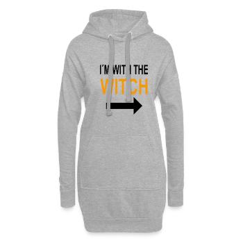 I'm With The Witch Halloween Kostüm - Hoodie-Kleid - Grau meliert - Vorne