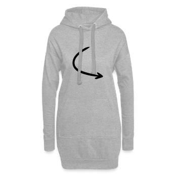 Pfeil Zeichnung Skizze schwarz - Hoodie-Kleid - Grau meliert - Vorne