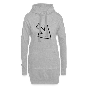 Pfeil Zeichnung Skizze schwarz - Hoodie-Kleid - Grau meliert - Vorne