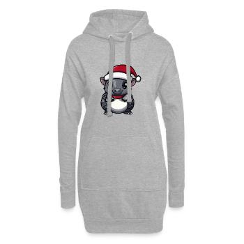 Armadillo Noël Noël - Sweat-shirt à capuche long Femme - gris chiné - Devant