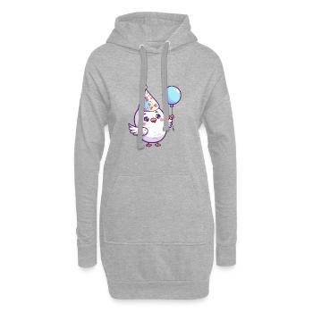 Colombe oiseau anniversaire bébé - Sweat-shirt à capuche long Femme - gris chiné - Devant