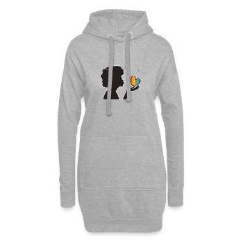 Handkuss queer - Hoodie-Kleid - Grau meliert - Vorne