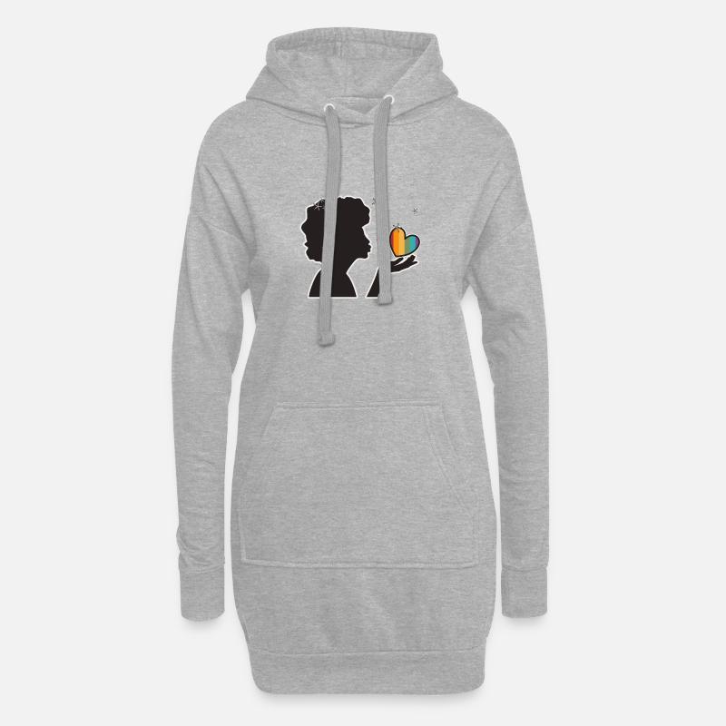 Handkuss queer - Hoodie-Kleid - Grau meliert
