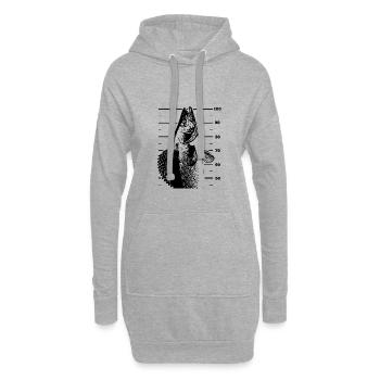 LetzterWurf Meter Zander Anglershirt - Hoodie-Kleid - Grau meliert - Vorne