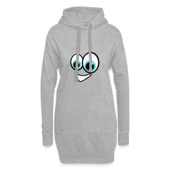 Yeux de dessin animé de visage - Sweat-shirt à capuche long Femme - gris chiné - Devant